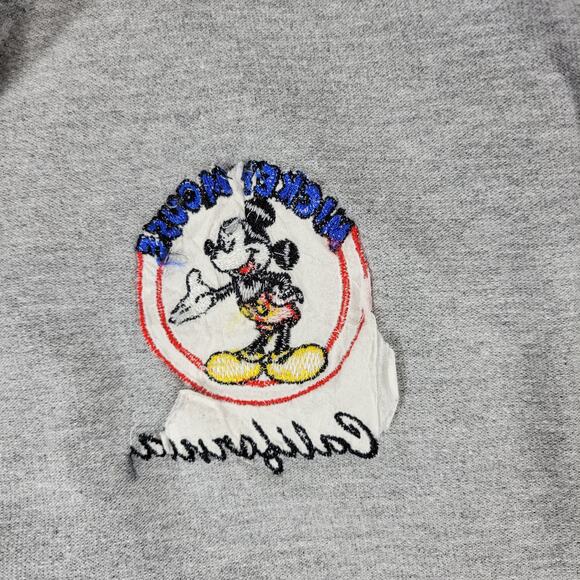 Vintage 90's Disney Mickey Mouse California Polo Shirt Mens L Gray Thick Cotton - Picture 15 of 15